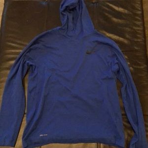 Dark blue nike dri-fit with hood